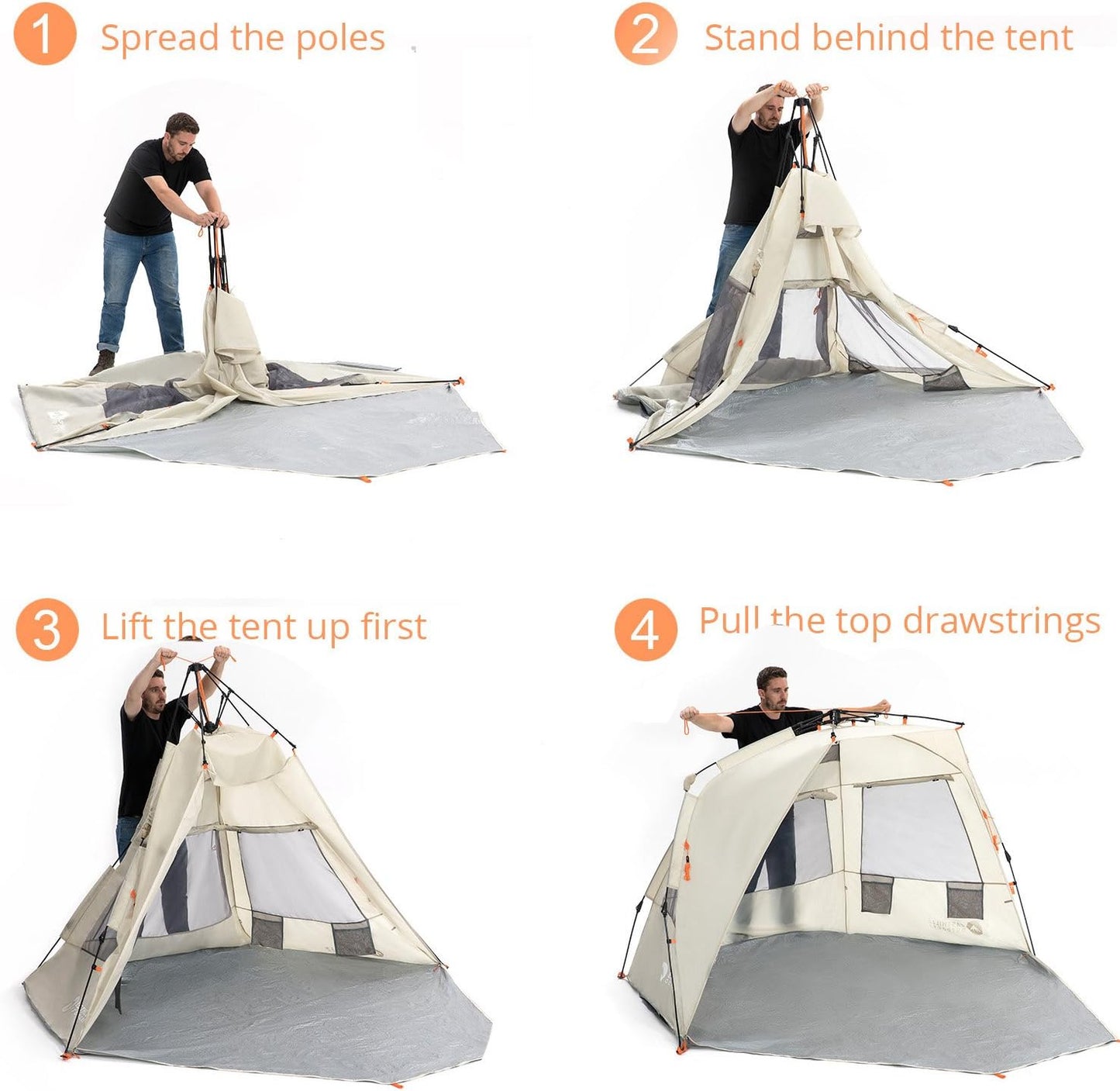 Instant Shader Deluxe XL Sun Shelter - Extended Zippered Porch Included