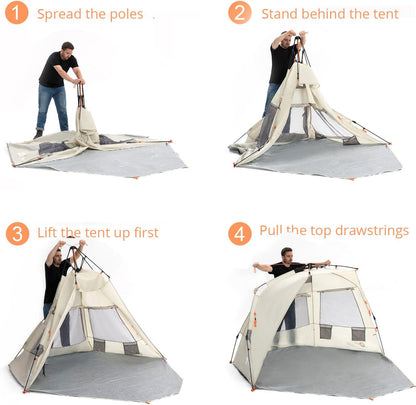 Instant Shader Deluxe XL Sun Shelter - Extended Zippered Porch Included