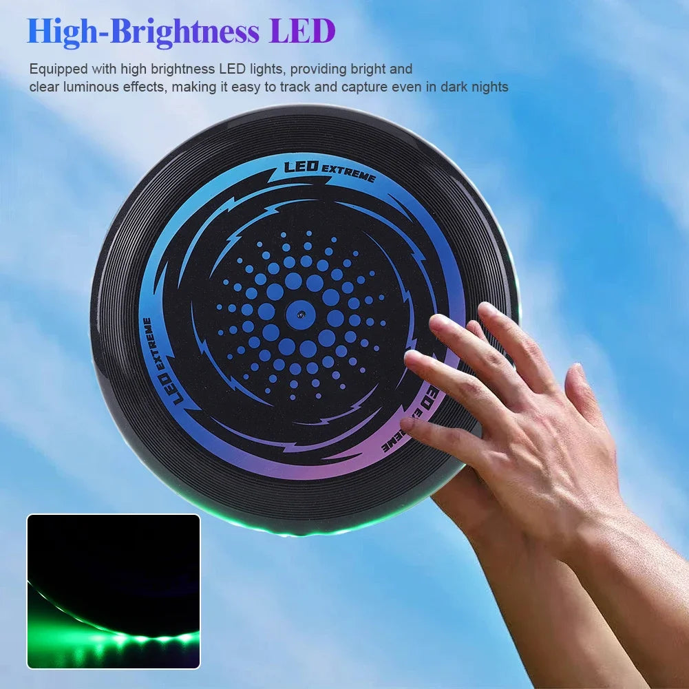 LED Light up Flying Disc Rechargeable Flying Disc Ultimate Brightness Glowing Disc Golf 49 Leds Flying Disc for Outdoor Sports