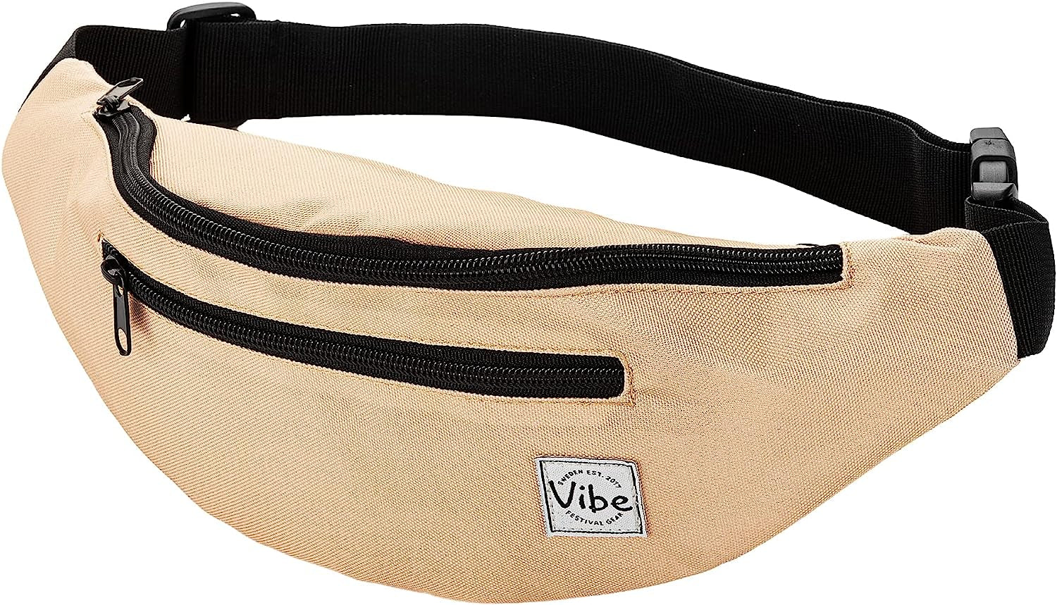 Fanny Pack for Men Women - Many Prints - Black Holographic Silver Gold Cute Waist Bag for Festival Rave Hiking Running Cycling