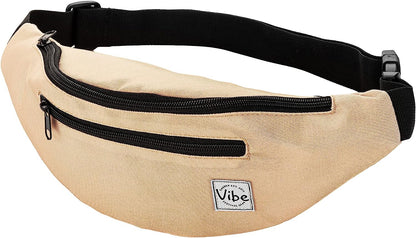 Fanny Pack for Men Women - Many Prints - Black Holographic Silver Gold Cute Waist Bag for Festival Rave Hiking Running Cycling