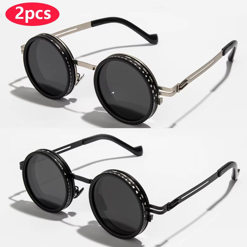 Polarized Round Sunglasses -  Adjustable Dimming - UV400