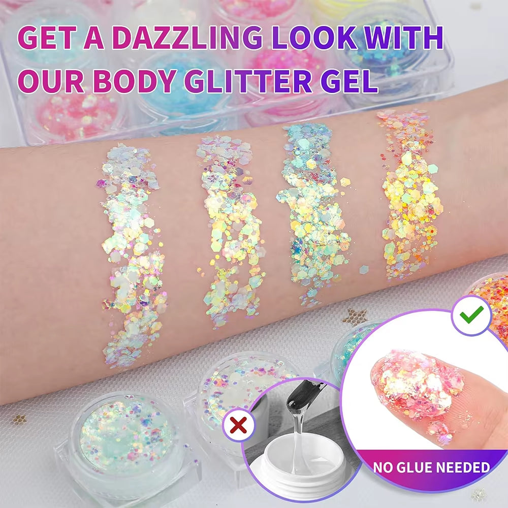 Glow in the Dark Face and Body Glitter Gel