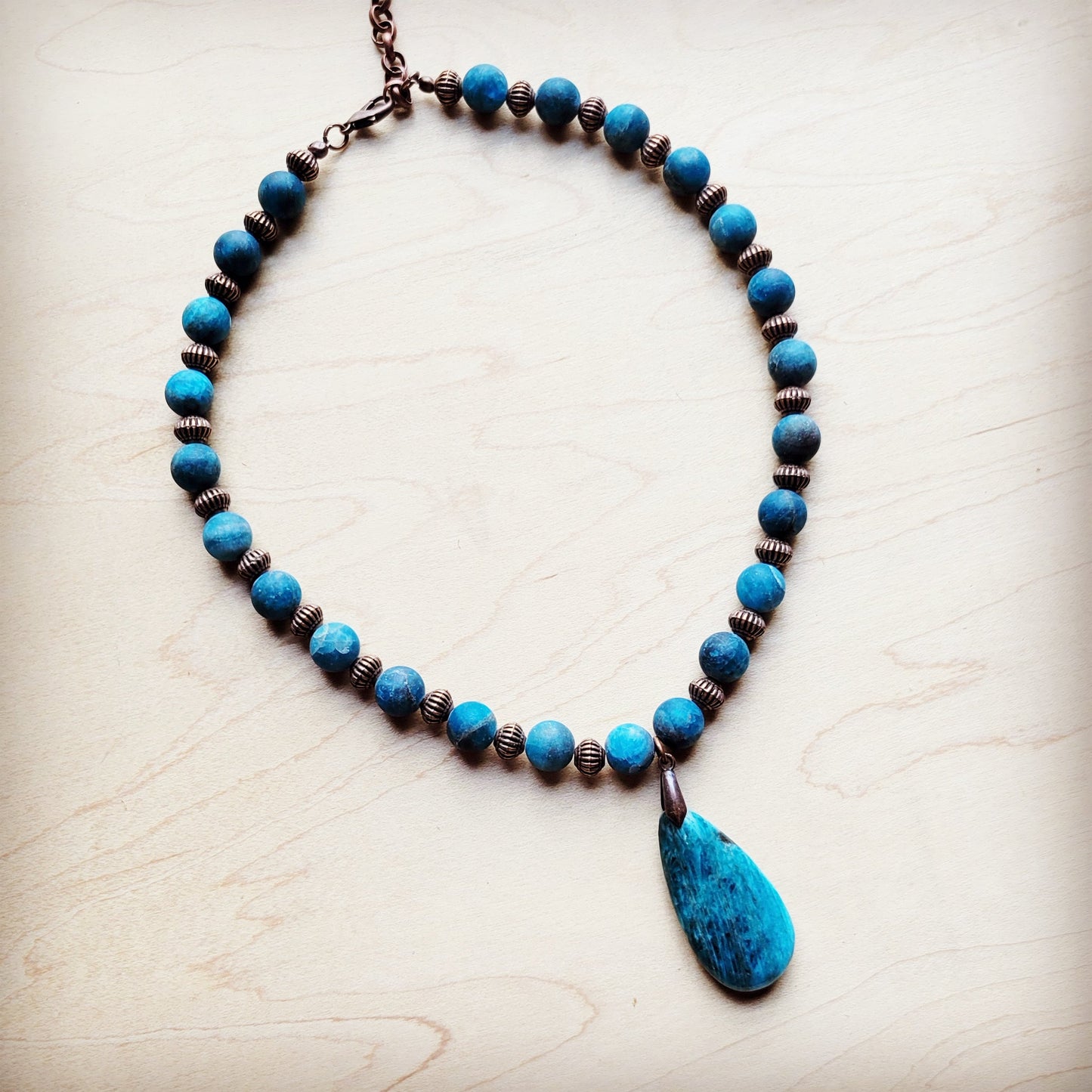 Ocean Agate Collar Necklace w/ Pendant 260c