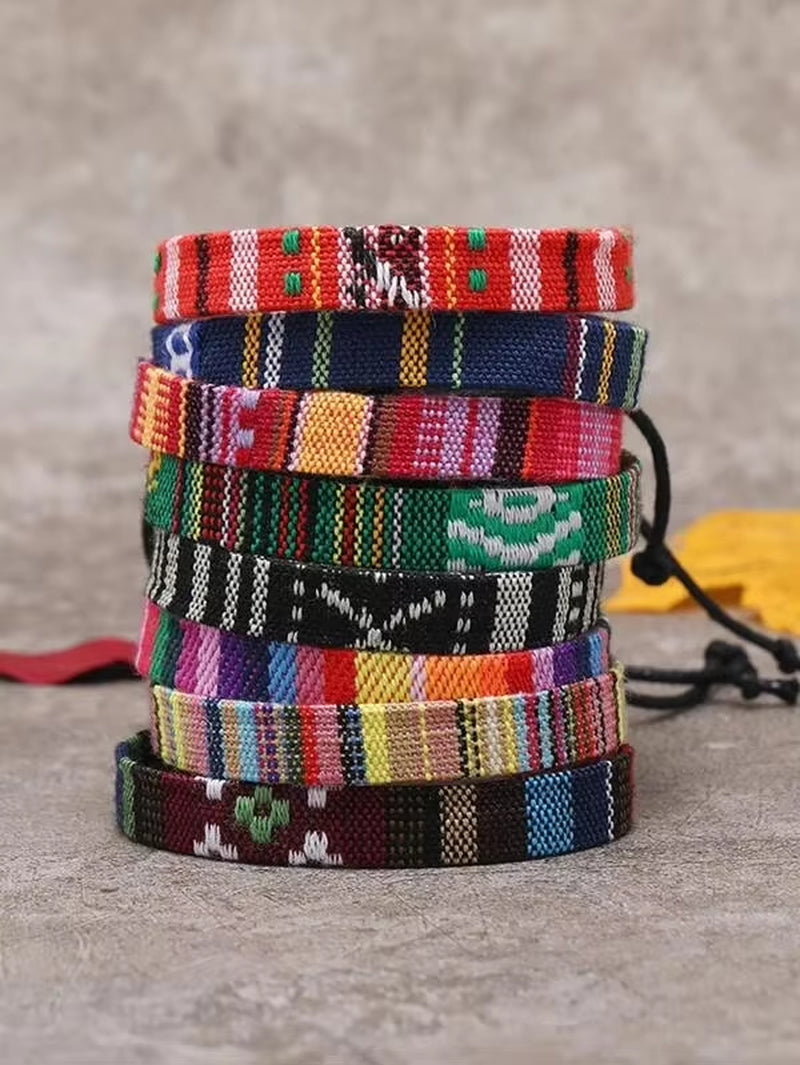 Handmade Braided Festival Bracelet Set, 12 Pack