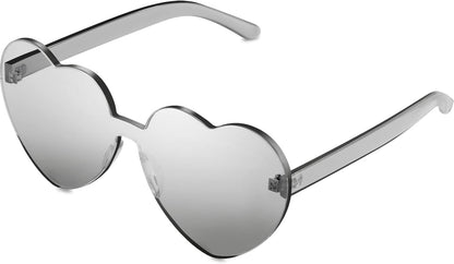 Heart Shape Sunglasses Rimless Transparent Heart Glasses Colorful Party Favors
