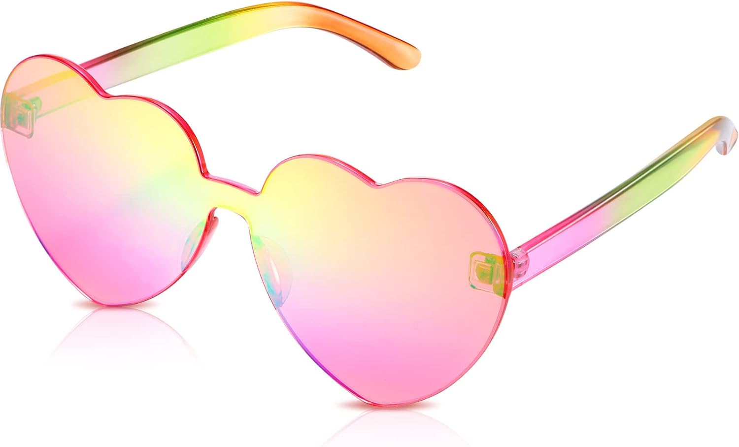 Heart Shape Sunglasses Rimless Transparent Heart Glasses Colorful Party Favors