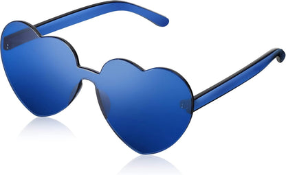 Heart Shape Sunglasses Rimless Transparent Heart Glasses Colorful Party Favors