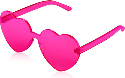 Heart Shape Sunglasses Rimless Transparent Heart Glasses Colorful Party Favors