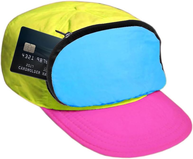 Retro 80S/90S Fanny Pack Hat with Hidden Zipper Pocket | Adjustable Festival & Rave Cap for Men & Women