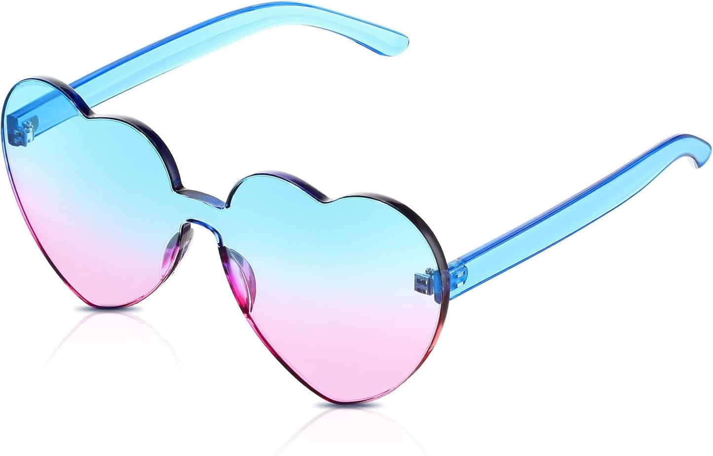 Heart Shape Sunglasses Rimless Transparent Heart Glasses Colorful Party Favors