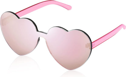 Heart Shape Sunglasses Rimless Transparent Heart Glasses Colorful Party Favors