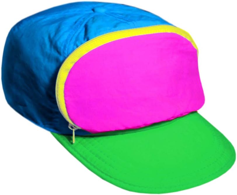 Retro 80S/90S Fanny Pack Hat with Hidden Zipper Pocket | Adjustable Festival & Rave Cap for Men & Women