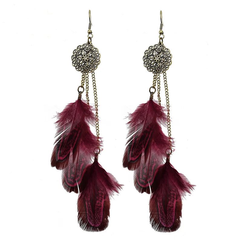 Bohemian Feather Earrings 