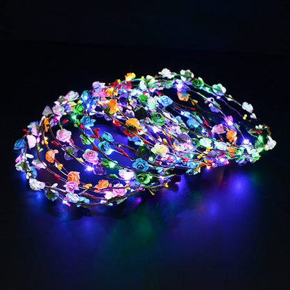 LED Light Up Flower Crown Headband