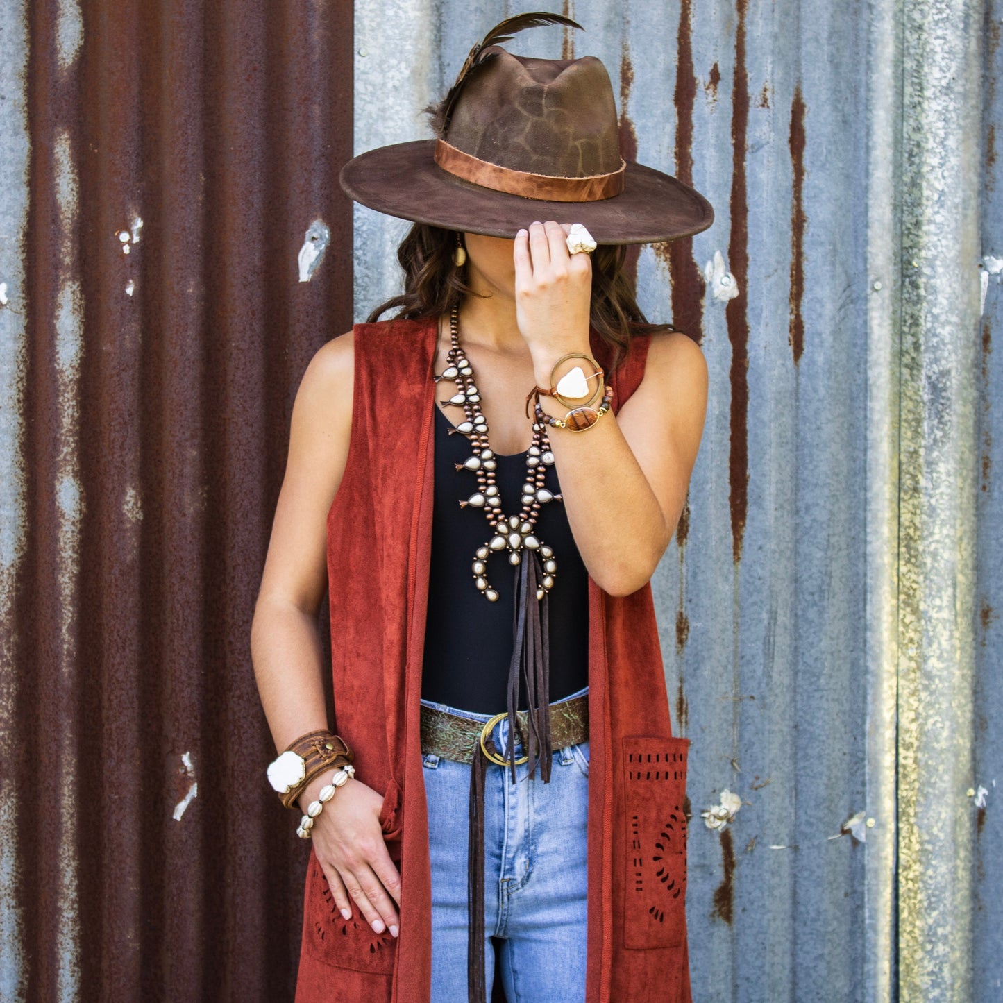 White Turquoise Melon Beaded Stretch Bracelet 809h