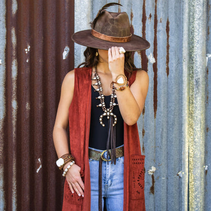 White Turquoise Melon Beaded Stretch Bracelet 809h