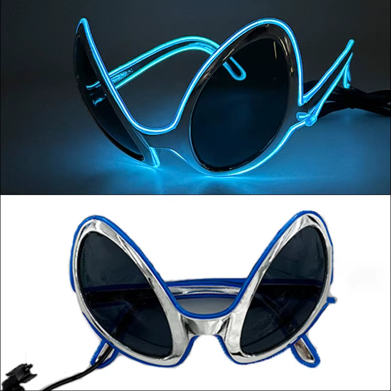 1PC Light up LED Glasses Glow Sunglasses EL Wire Neon Glasses Glow in the Dark Party Supplies Neon Party Favors for Kids Adults