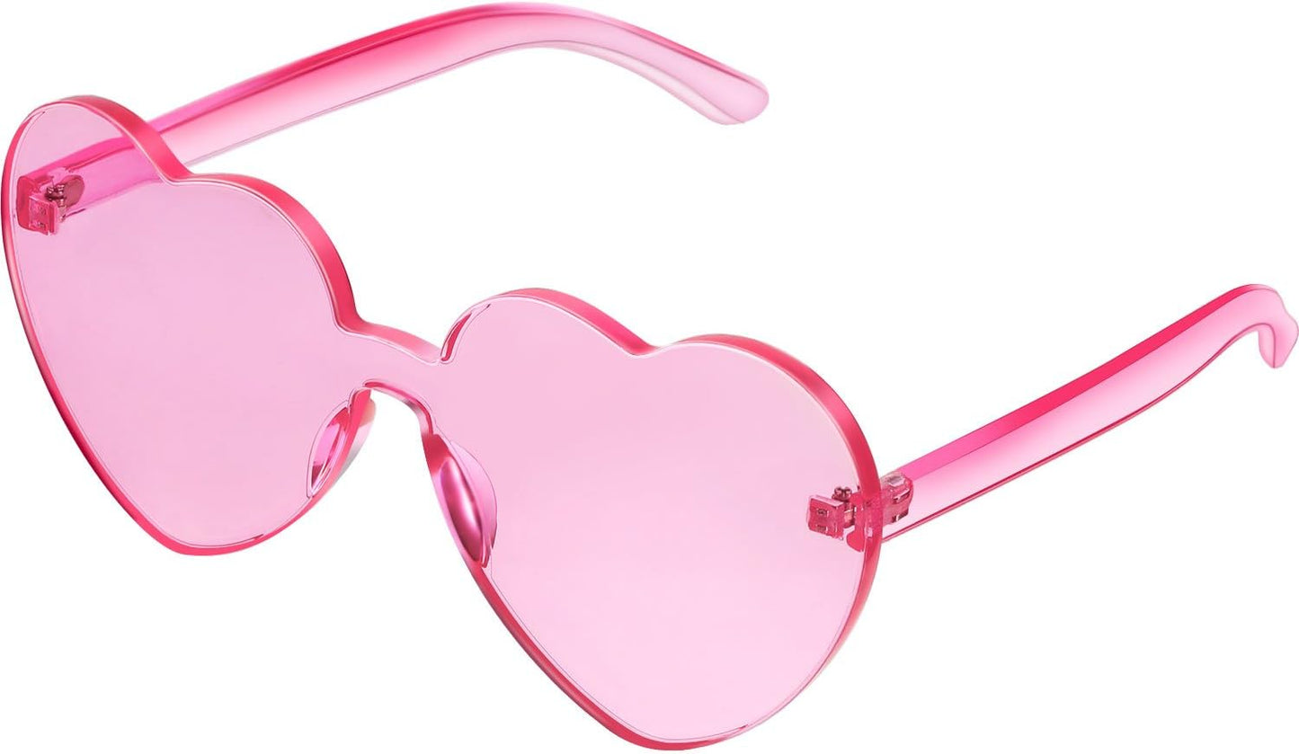 Heart Shape Sunglasses Rimless Transparent Heart Glasses Colorful Party Favors