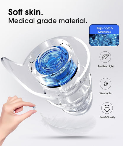 Reusable Concert Ear Plugs, 2-Pairs High Fidelity Sound Reduction