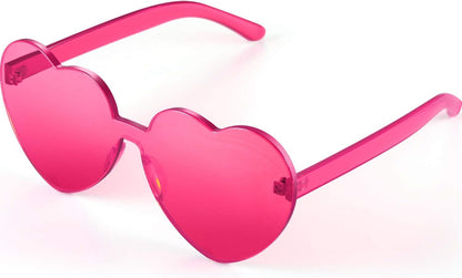 Heart Shape Sunglasses Rimless Transparent Heart Glasses Colorful Party Favors