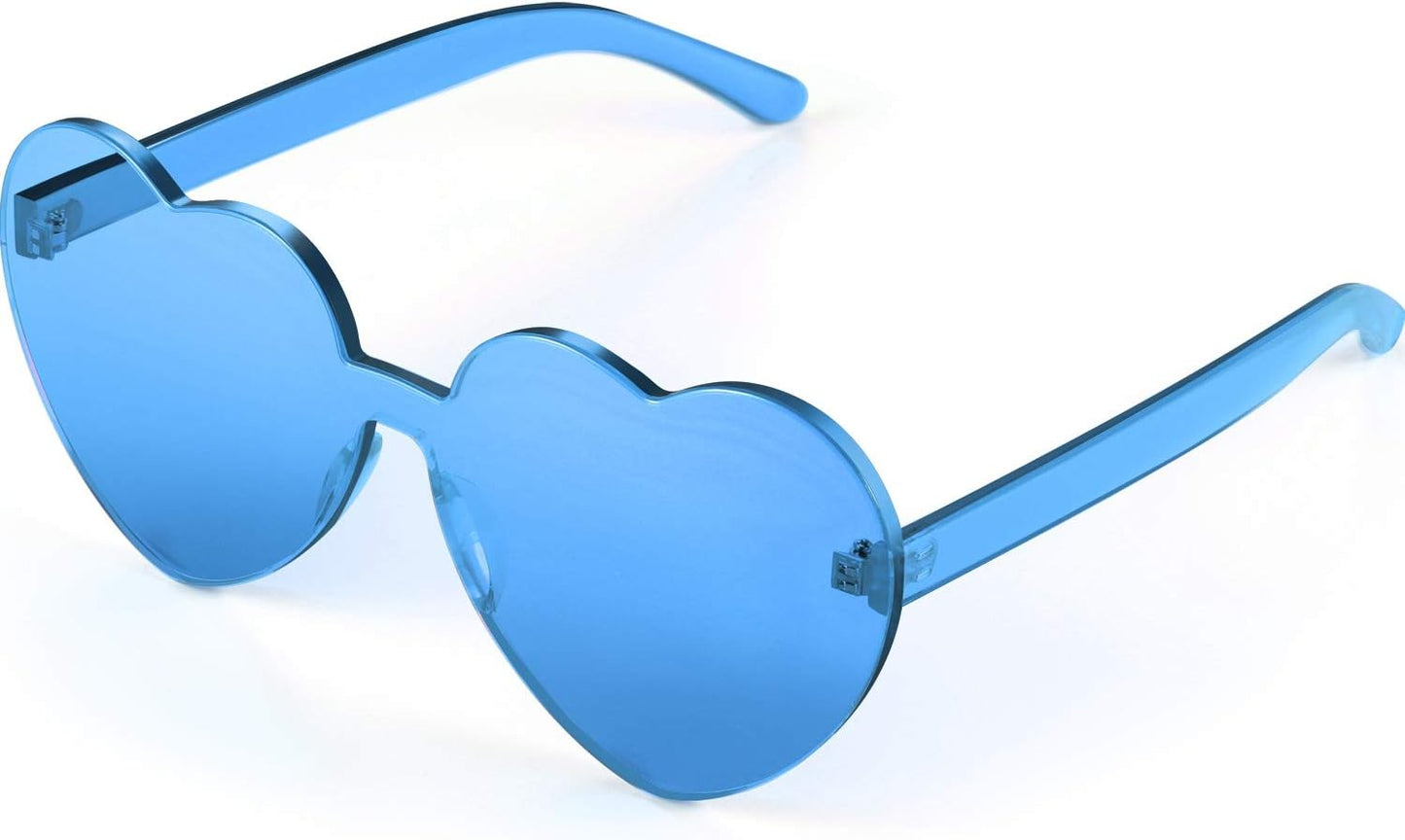 Heart Shape Sunglasses Rimless Transparent Heart Glasses Colorful Party Favors