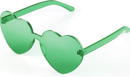 Heart Shape Sunglasses Rimless Transparent Heart Glasses Colorful Party Favors