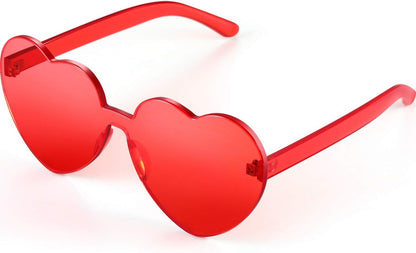 Heart Shape Sunglasses Rimless Transparent Heart Glasses Colorful Party Favors