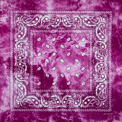 Tie Dye Cashew Paisley 100% Cotton Square Bandana