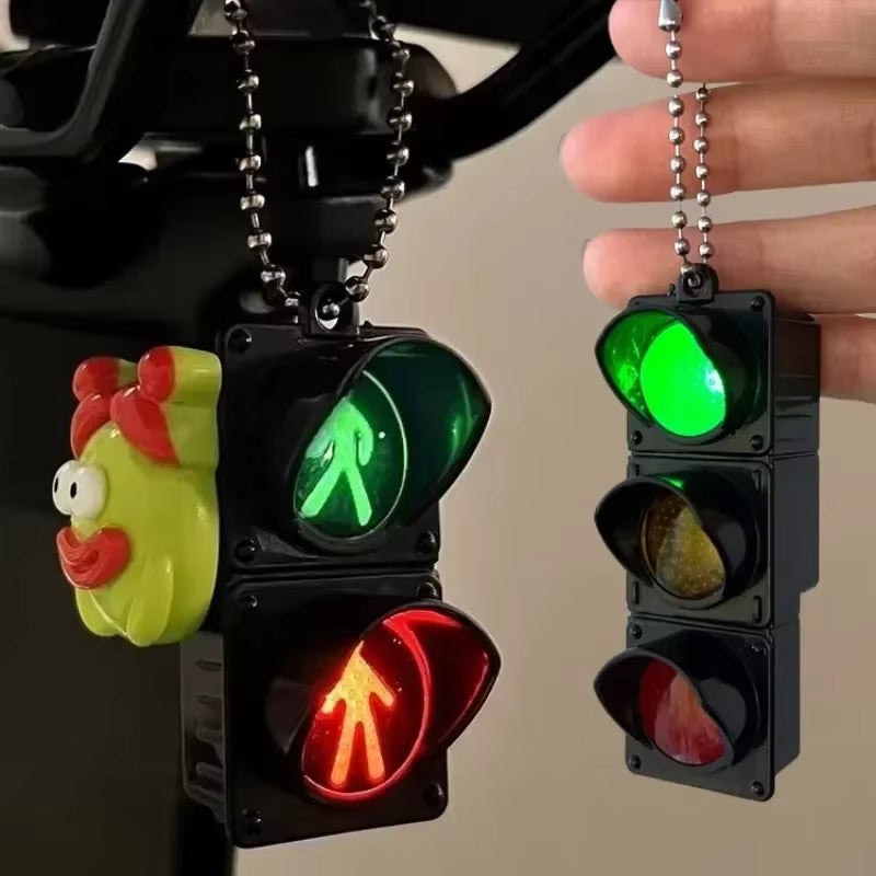 Simulation Electronic Traffic Light Keychain Pendant - Mini Pedestrian Light LED