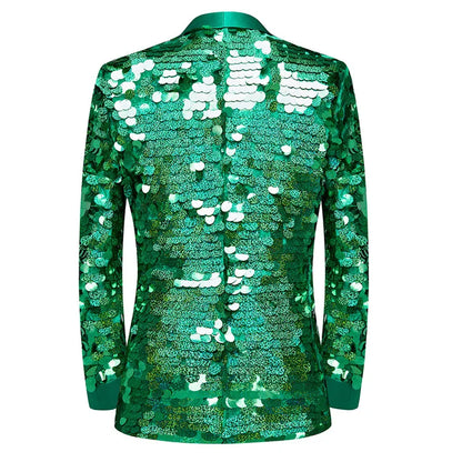 Men's Unique Design Striped Sequin Suit Jacket