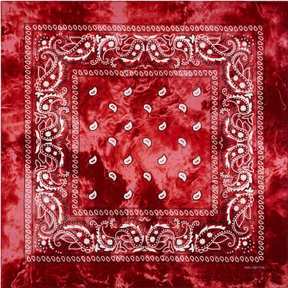 Tie Dye Cashew Paisley 100% Cotton Square Bandana