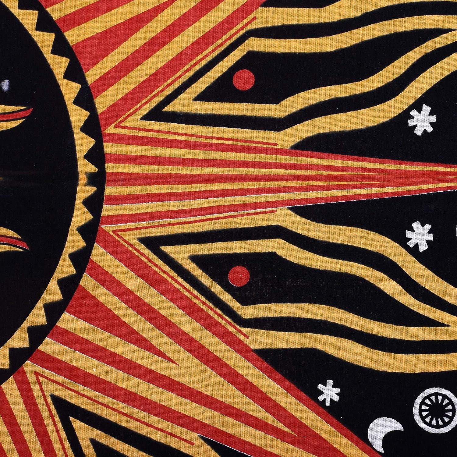 Golden Orange Mandala Aesthetic Tapestry – Celestial Cotton Wall Hanging for Bedroom or Living Room, 140X210 Cm