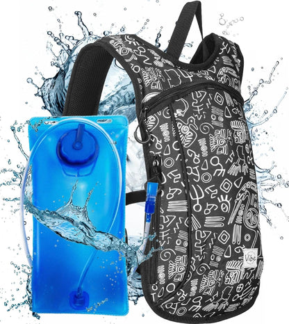Hydration Pack Backpack with 2L Water Bladder for Women, Men, Teens, Kids - Hydropack Hydro Sports, Outdoor, Running, Camping, Hiking, Festivals, Raves