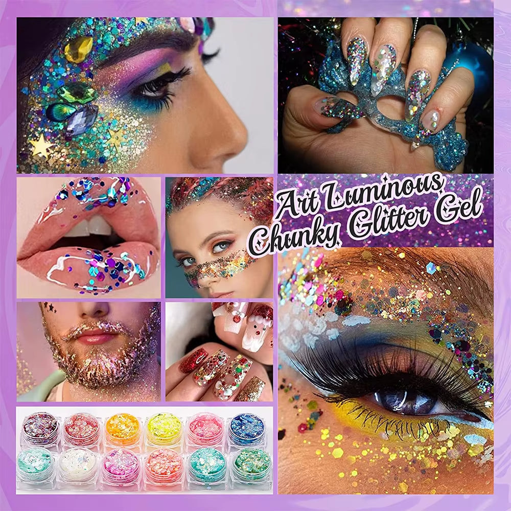 Glow in the Dark Face and Body Glitter Gel