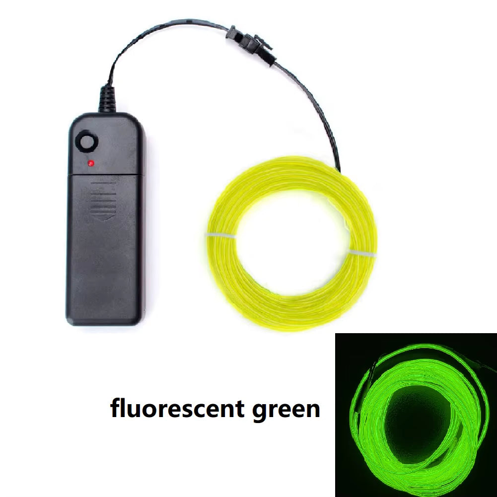 1M 3M 5M Glow EL Wire Neon Cable for Christmas Dance Party DIY Costumes Multicolor Illuminated Light AA Battery Lamp LED Strip