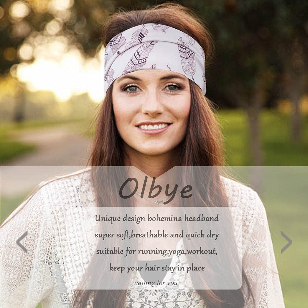 Boho and Tie Dye  Wraps Headbands, 3Pcs