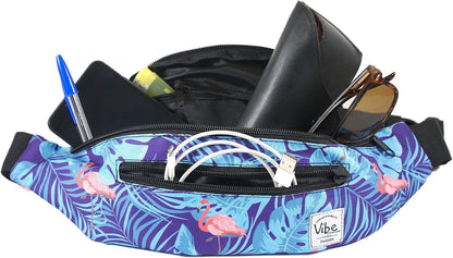 Fanny Pack for Men Women - Many Prints - Black Holographic Silver Gold Cute Waist Bag for Festival Rave Hiking Running Cycling