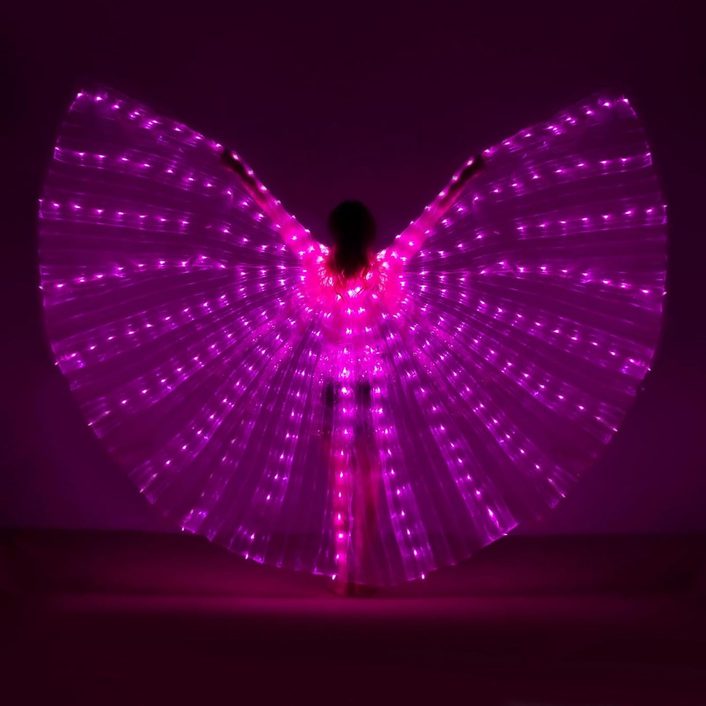 Glow Angel Light Up Dance Wings with Telescopic Sticks Flexible Rods 