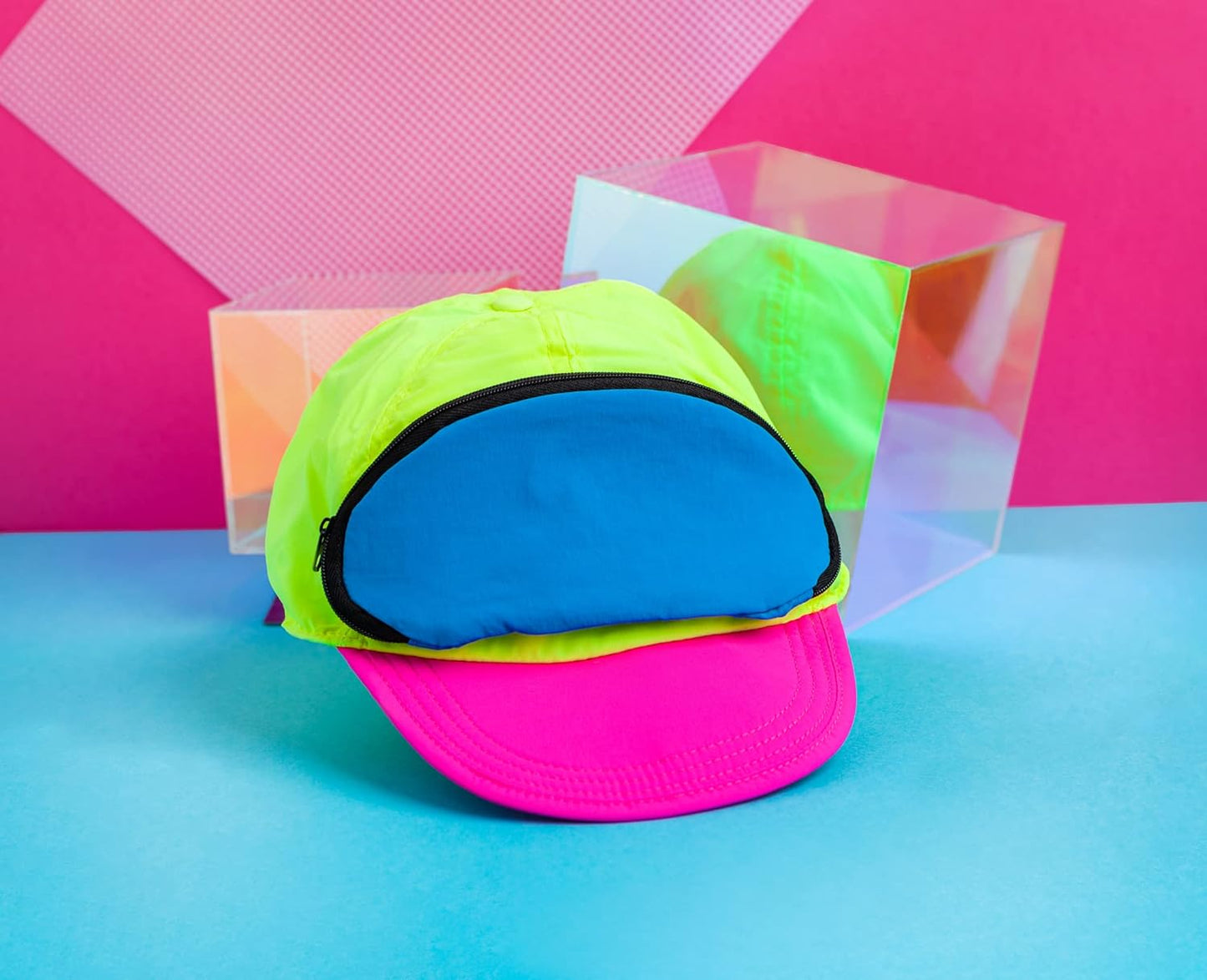 Retro 80S/90S Fanny Pack Hat with Hidden Zipper Pocket | Adjustable Festival & Rave Cap for Men & Women