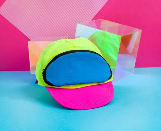Retro 80S/90S Fanny Pack Hat with Hidden Zipper Pocket | Adjustable Festival & Rave Cap for Men & Women