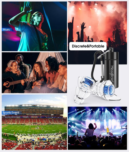 Reusable Concert Ear Plugs, 2-Pairs High Fidelity Sound Reduction