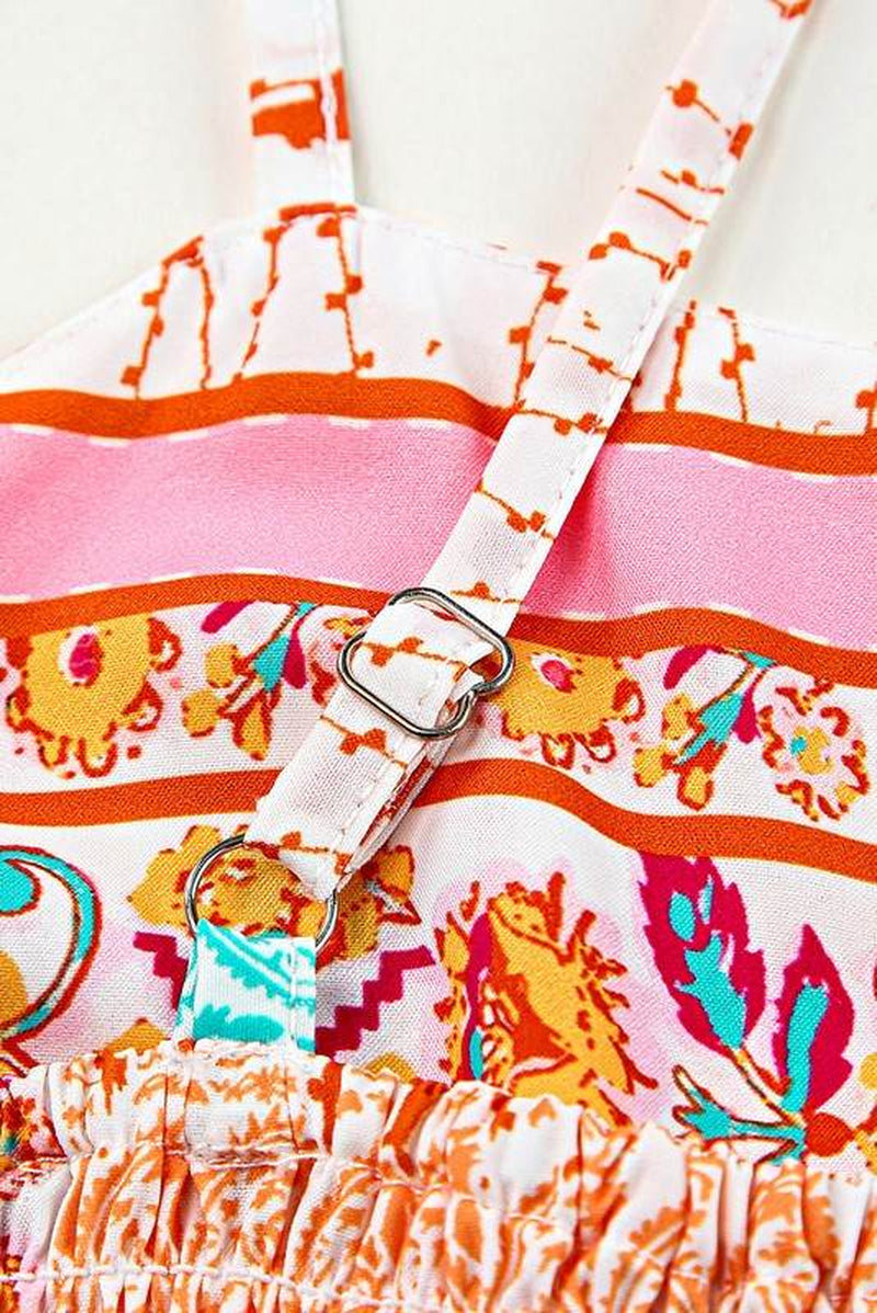 Mint Boho Patchwork Print Square Neck Sundress