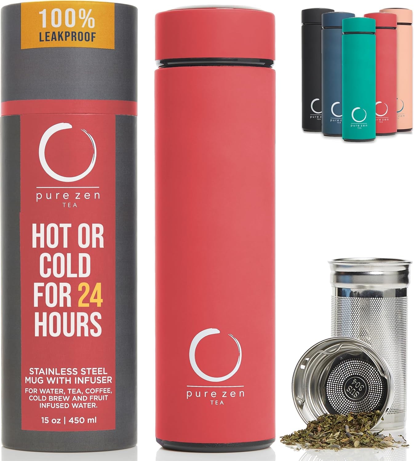 Thermos with Tea Infuser for Hot and Cold Infusions - Stainless Steel