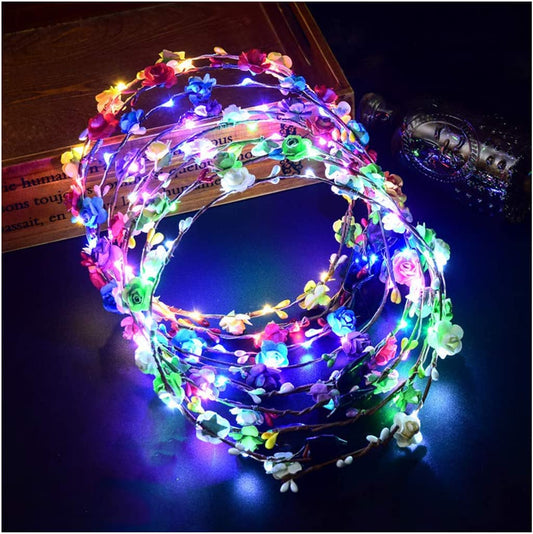 LED Light Up Flower Crown Headband