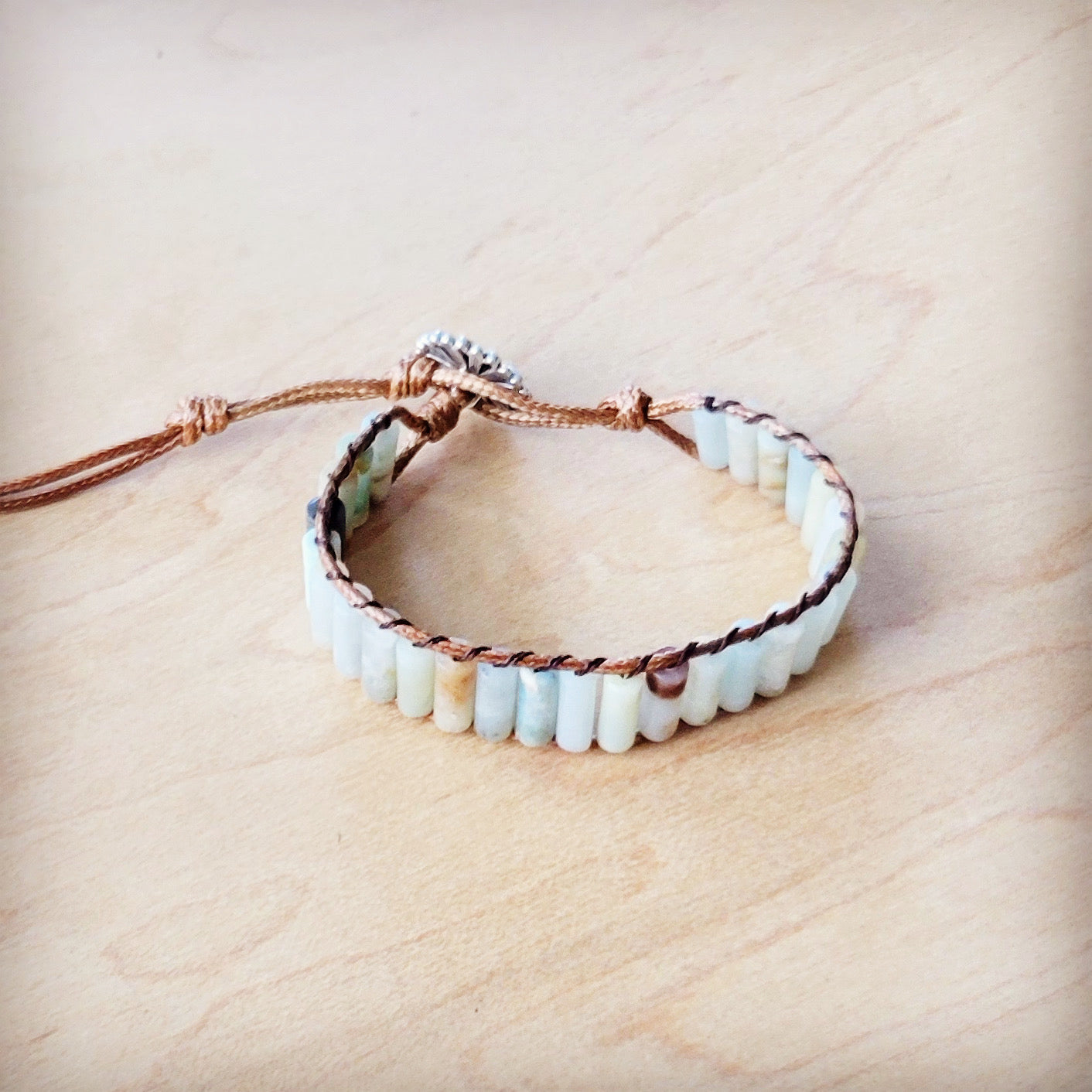 Woven Amazonite Stacked Stone Beaded Bracelet 810m