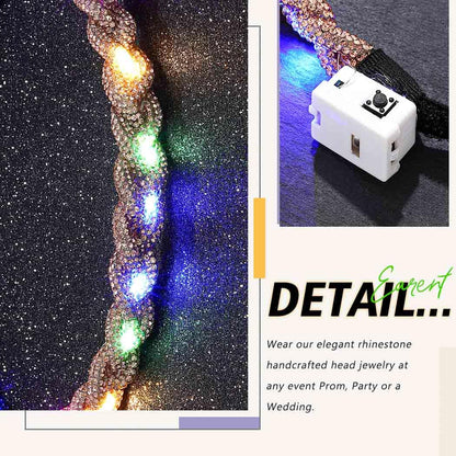 Light Up Gold Glow Rhinestone Headband