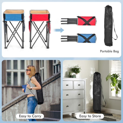 2 Folding Camping Storage Bin Tables