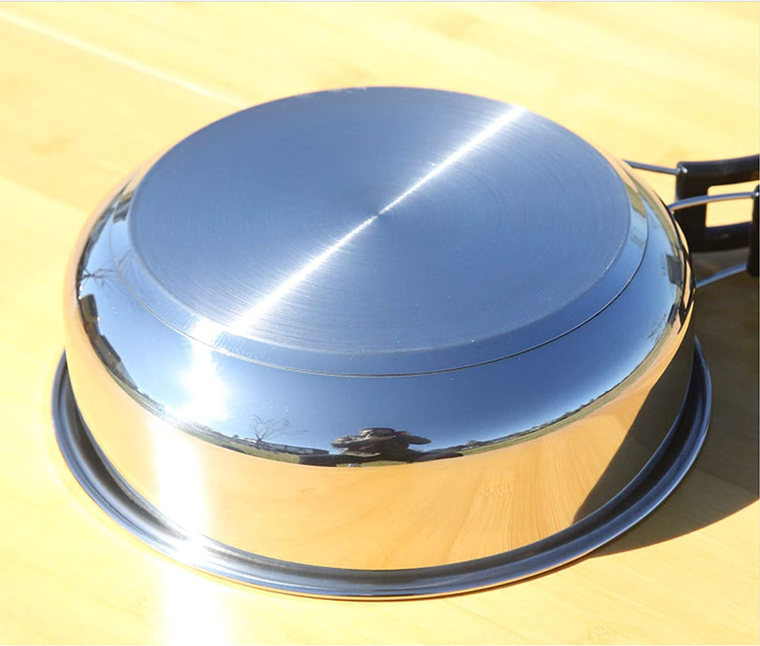 Camping Cookware Nesting Set - Stainless Steel with Storage Carrying Tote Bag