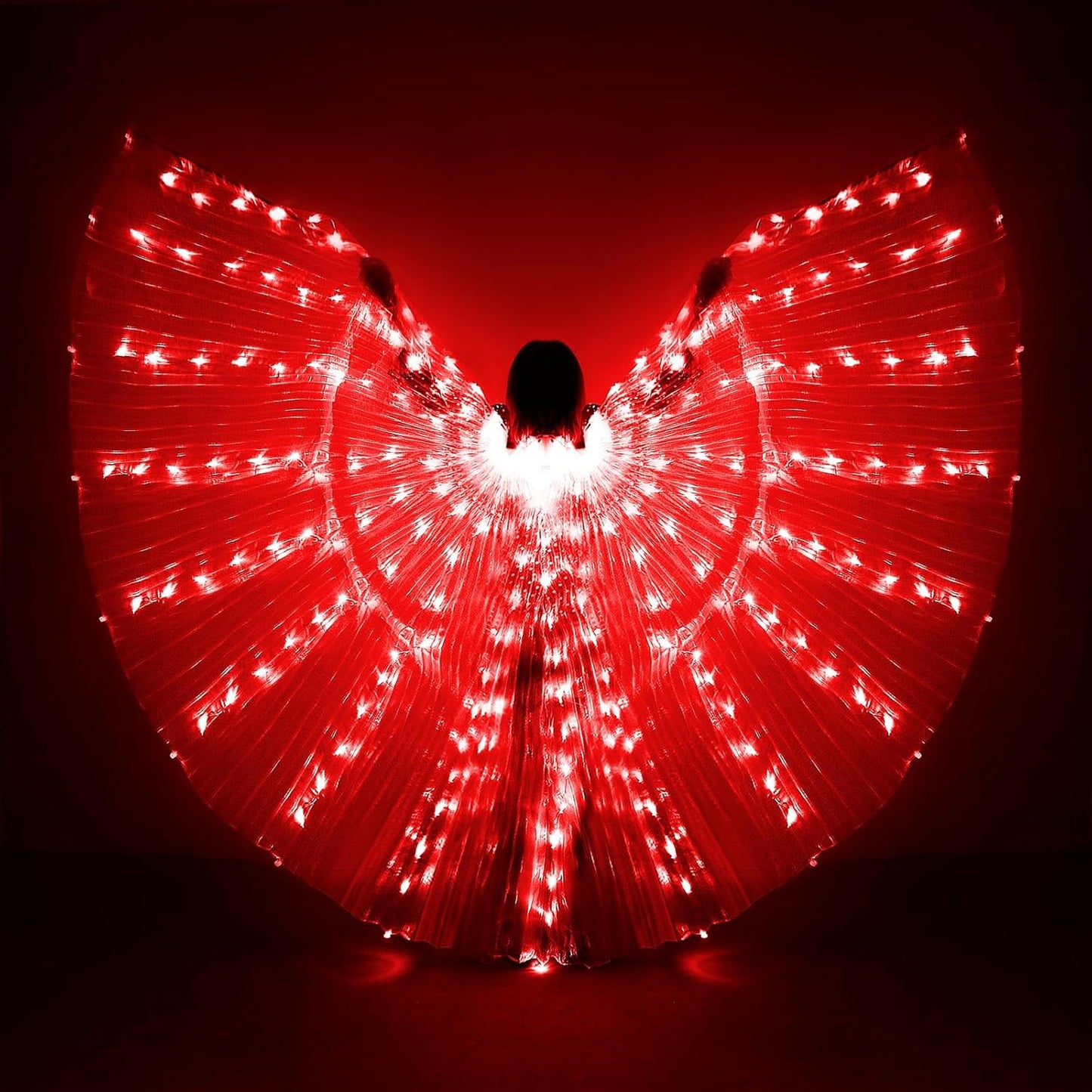 Glow Angel Light Up Dance Wings with Telescopic Sticks Flexible Rods 